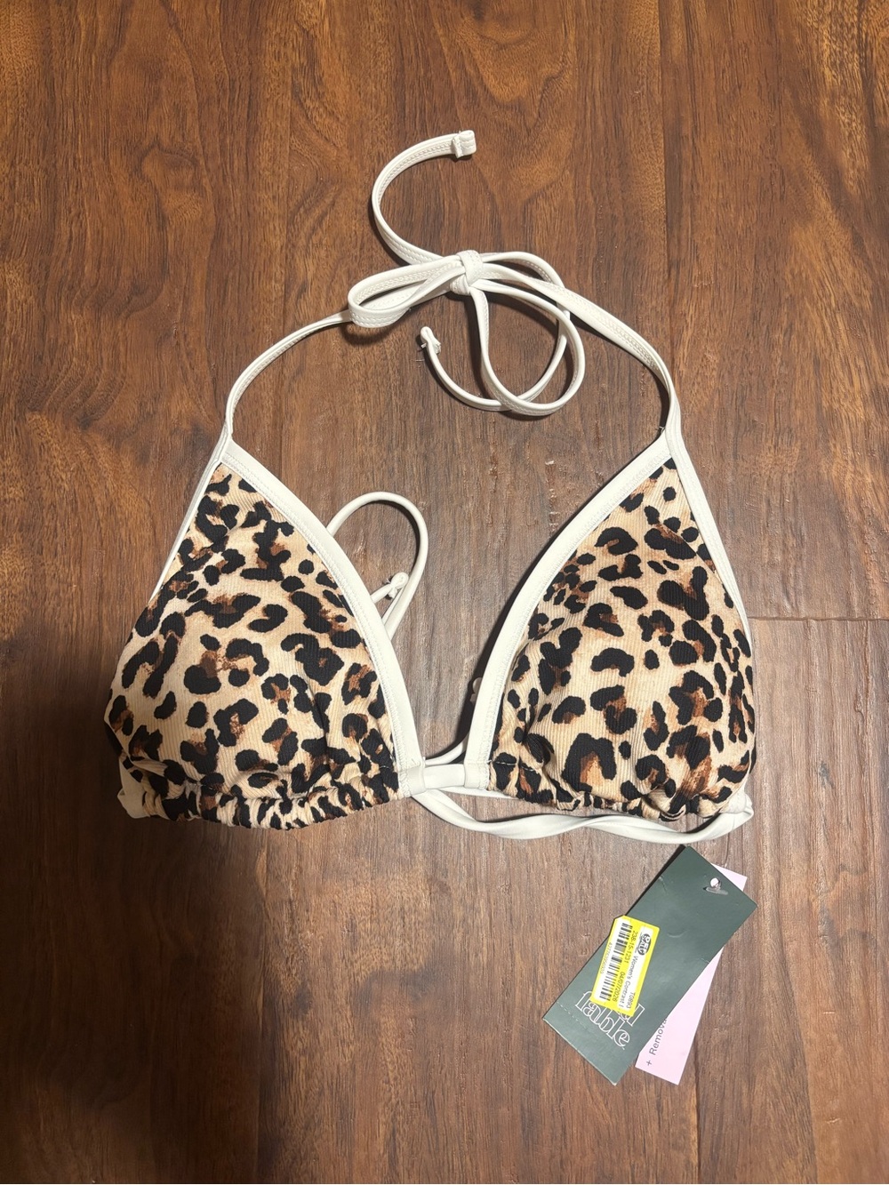 Wild Fable Women's Medium Coverage Leopard Print Triangle Bikini Top - Brown - Picture 4 of 5
